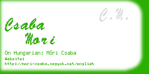 csaba mori business card